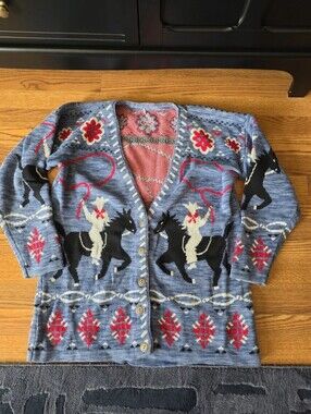Womens Vintage Western Cowboy Cardigan